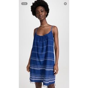 lemlem Inku Swing Dress Mini Blue Size M